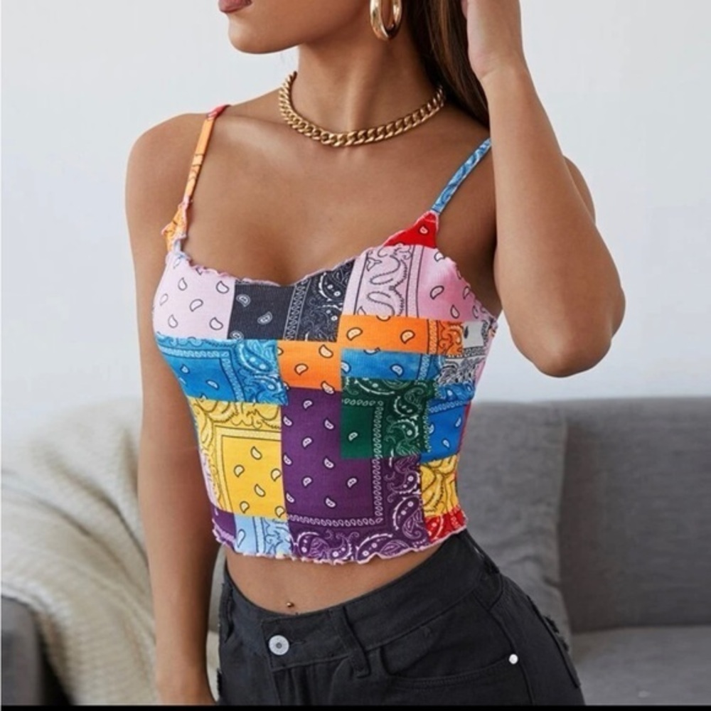 Color block sheer cami
